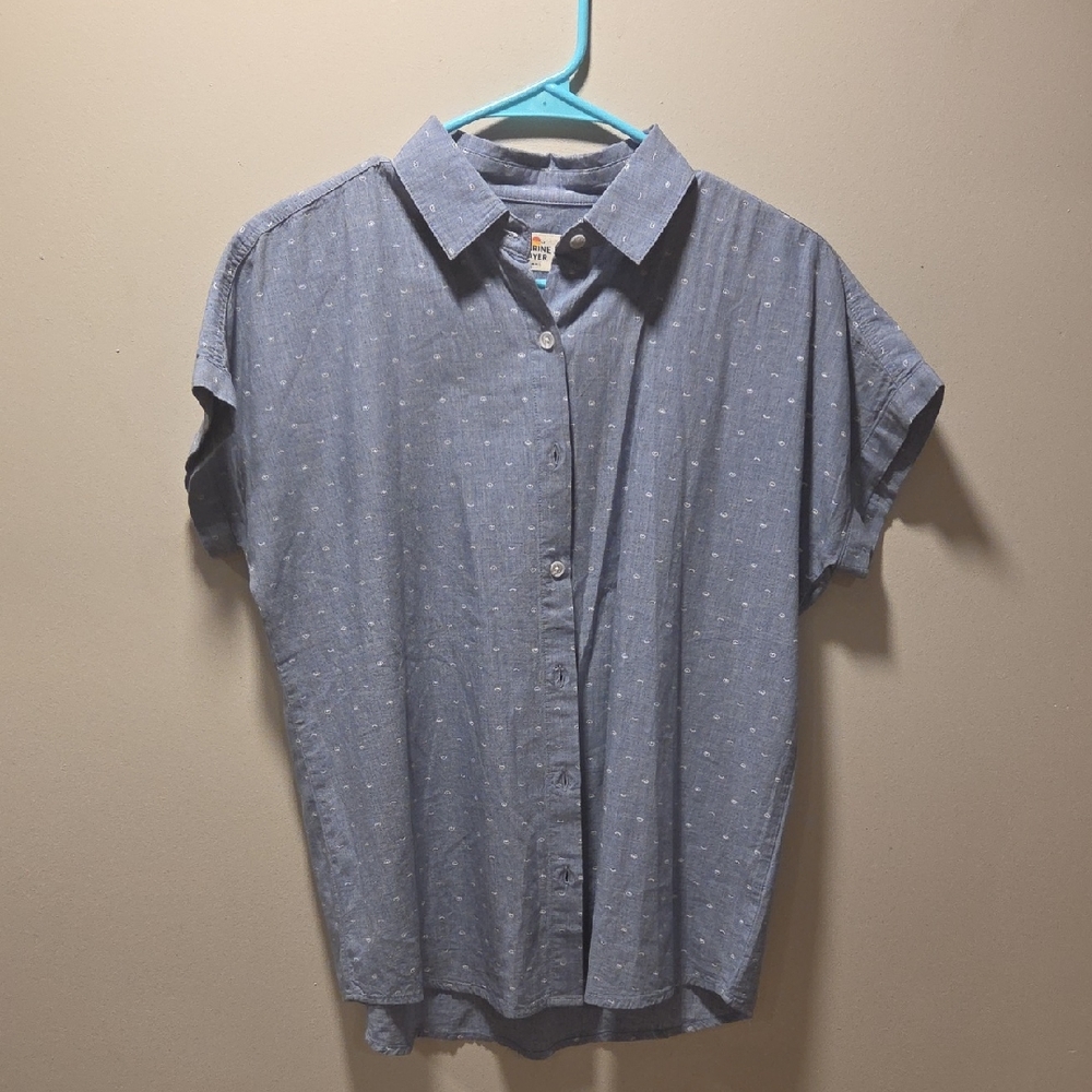 Marine Layer Casual Blue Button Down Shirt